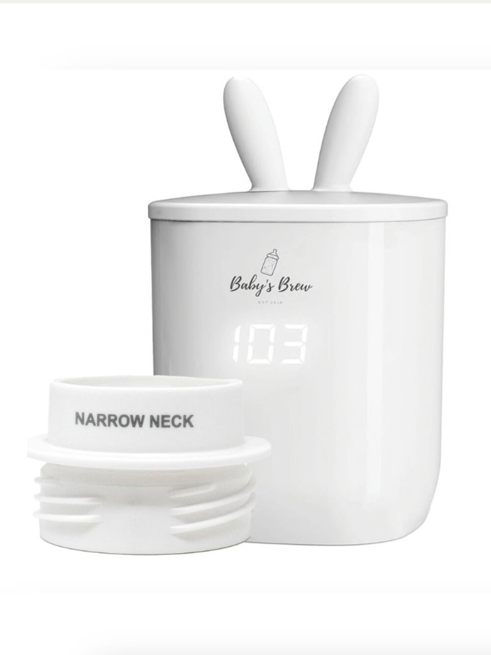 *EUC* Baby’s Brew Portable Bottle Warmer White w/ Narrow Neck Adapter